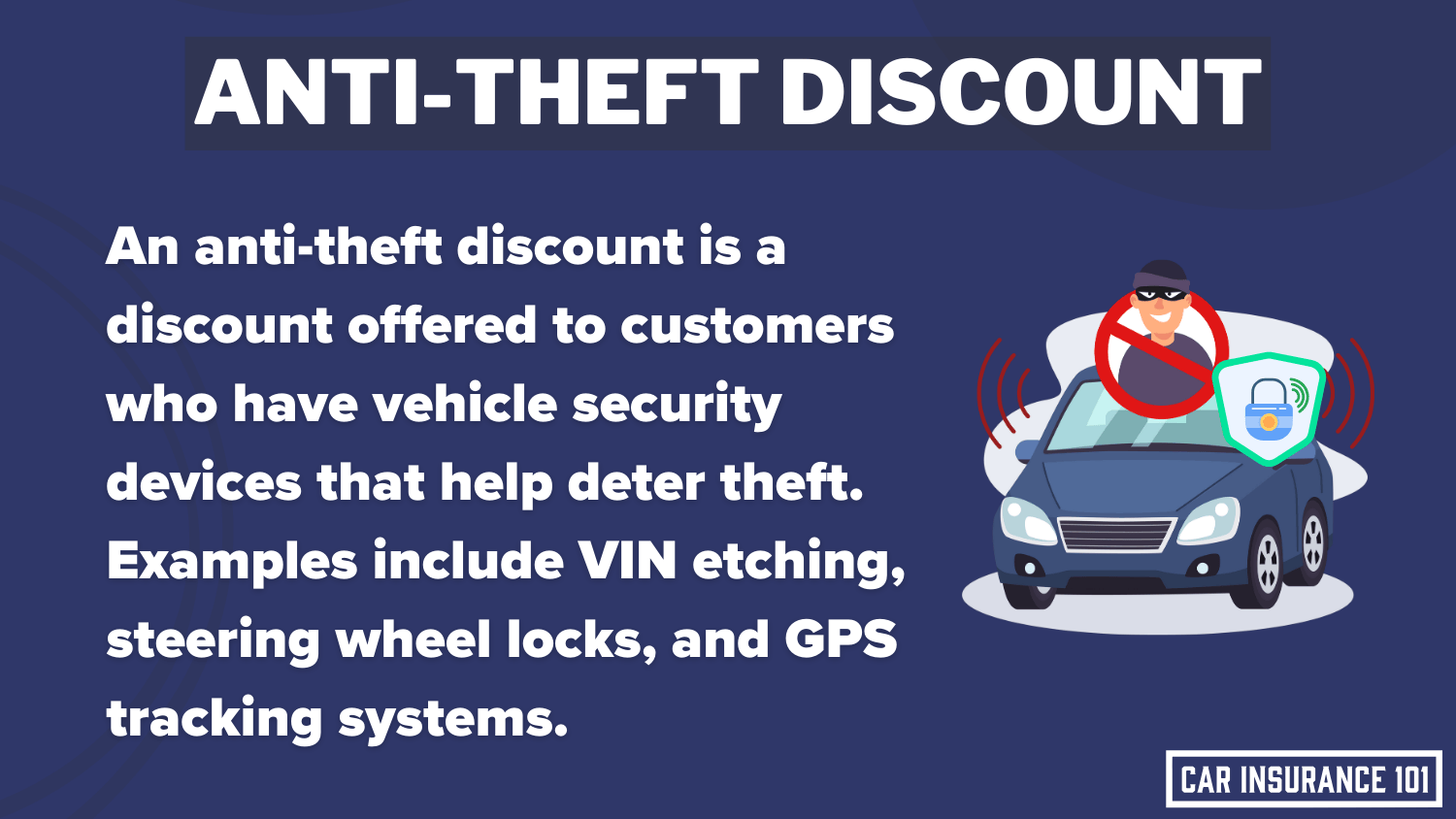 Anti-Theft Discount Definition Card: Mercury vs. Safeco Car Insurance