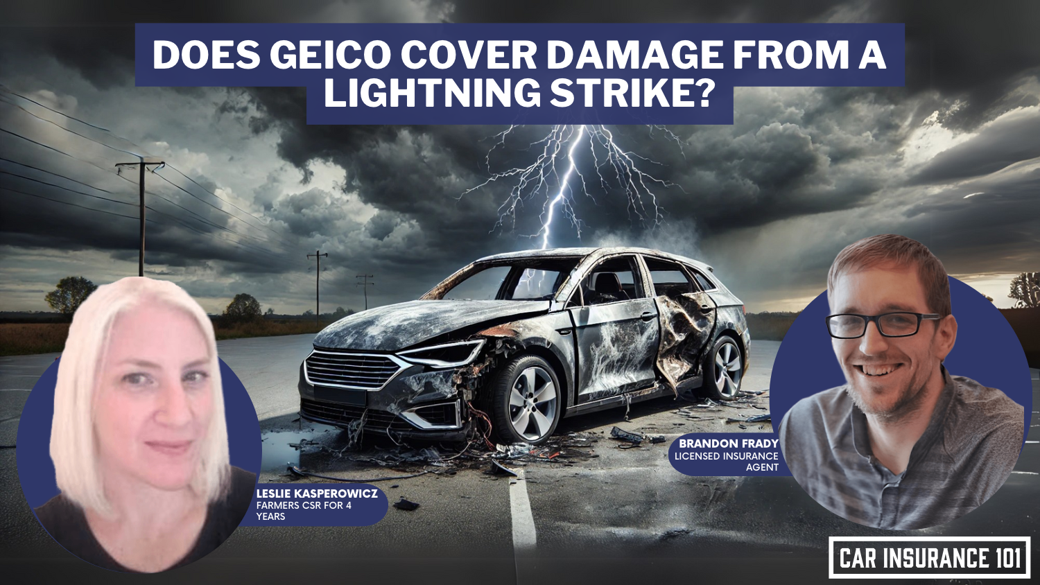 Does GEICO car insurance cover damage caused by a lightning strike?