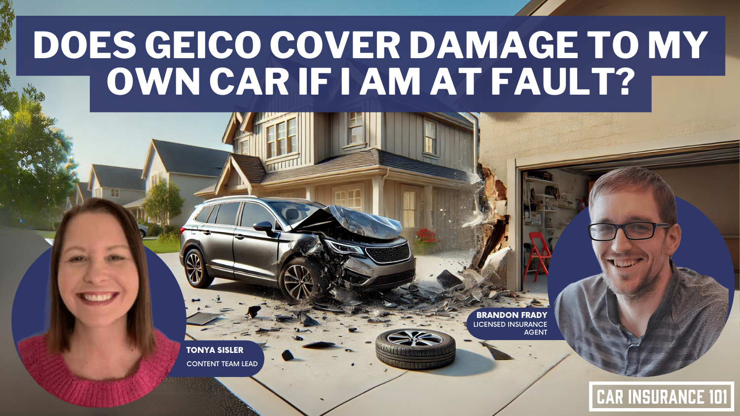 Does GEICO car insurance cover damage to my own car if I am at fault in an accident?