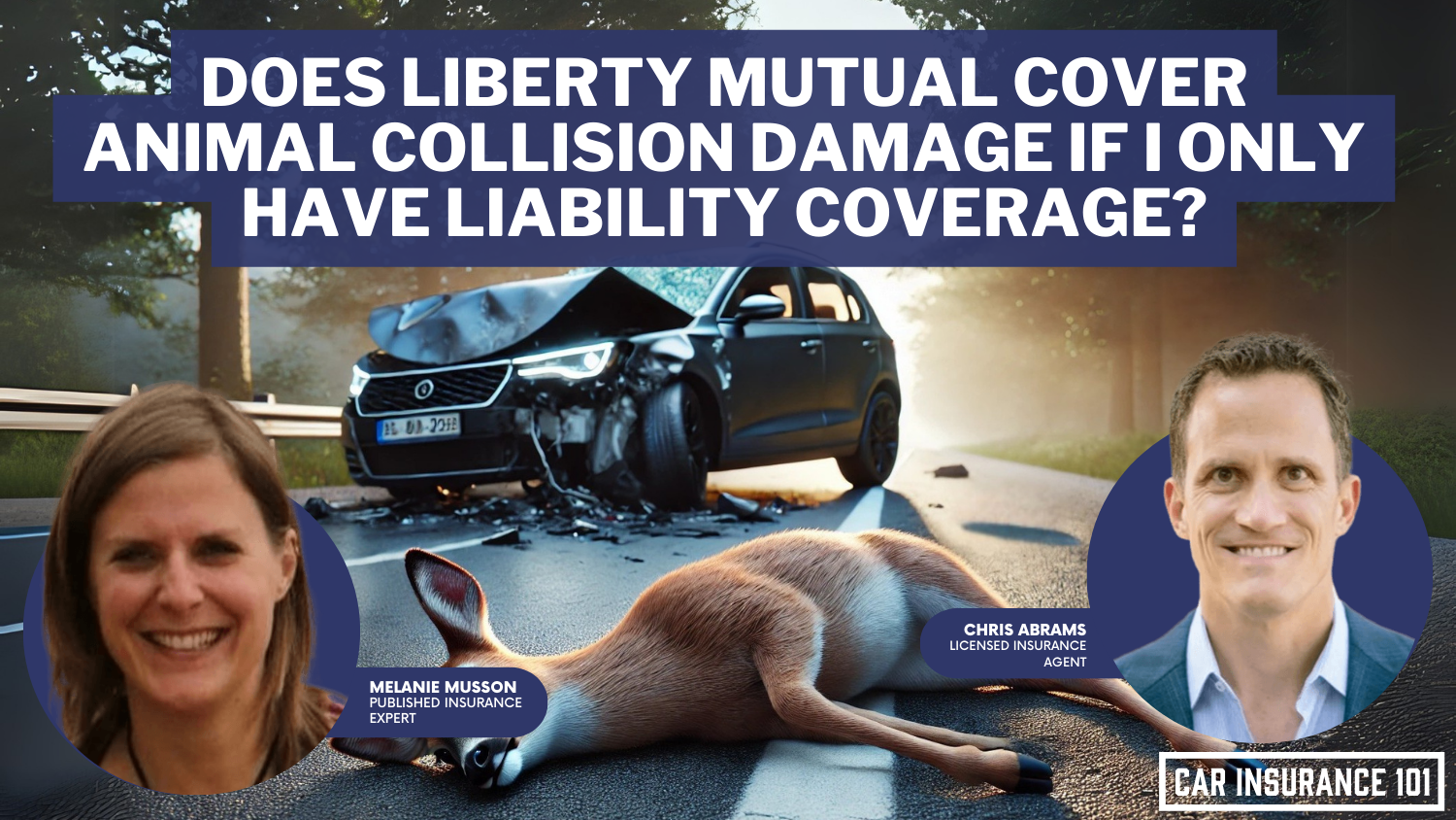 Does Liberty Mutual car insurance cover damage caused by a collision with an animal if I only have liability coverage?