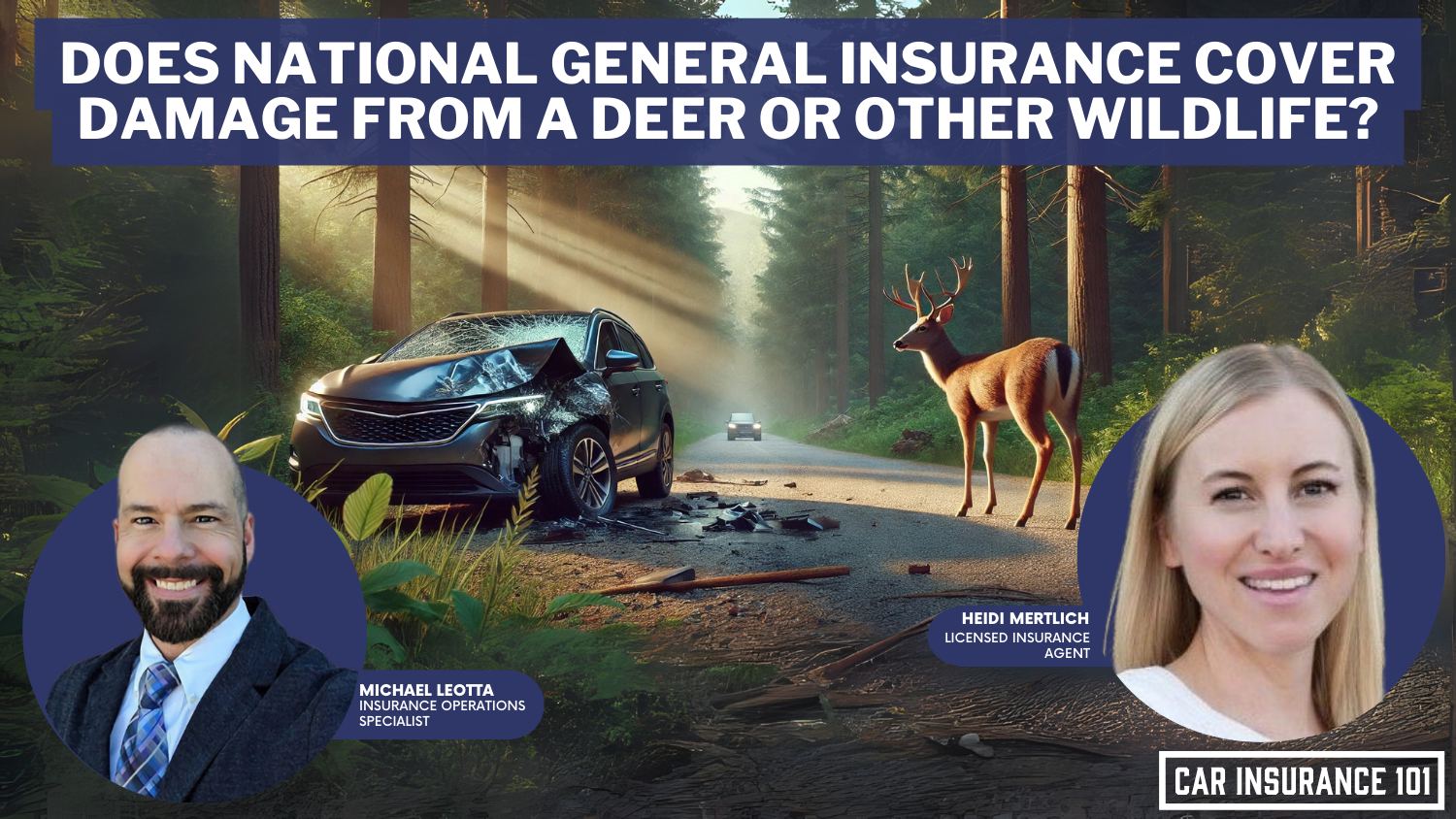 Does National General Insurance car insurance cover damage caused by a deer or other wildlife?