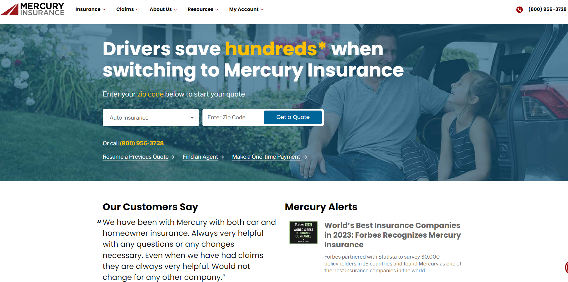 Mercury Homepage: Mercury vs. Safeco Car Insurance